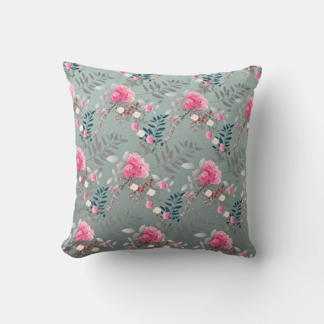 Soft rose throw pillow (Front)