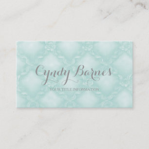 Soft Rose Trellis in Mint Green Business Card