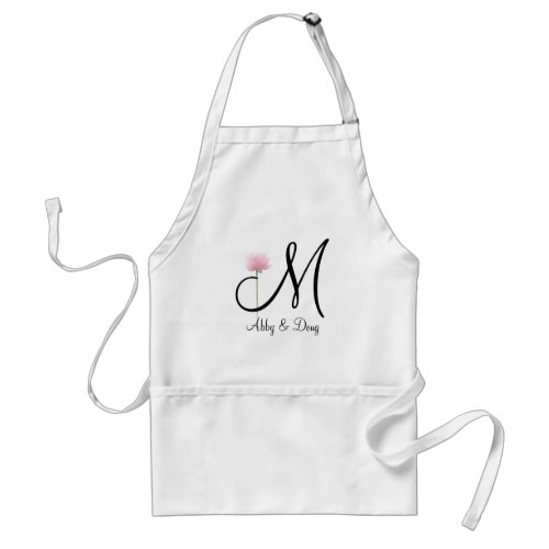 Soft rose with monogram adult apron