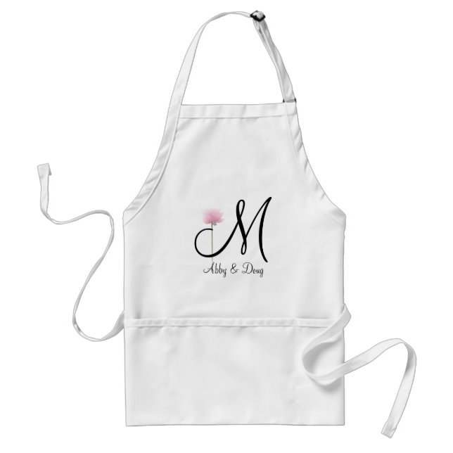 Soft rose with monogram adult apron (Front)
