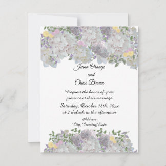 Soft Rustic Garden Flowers Wedding Invitation