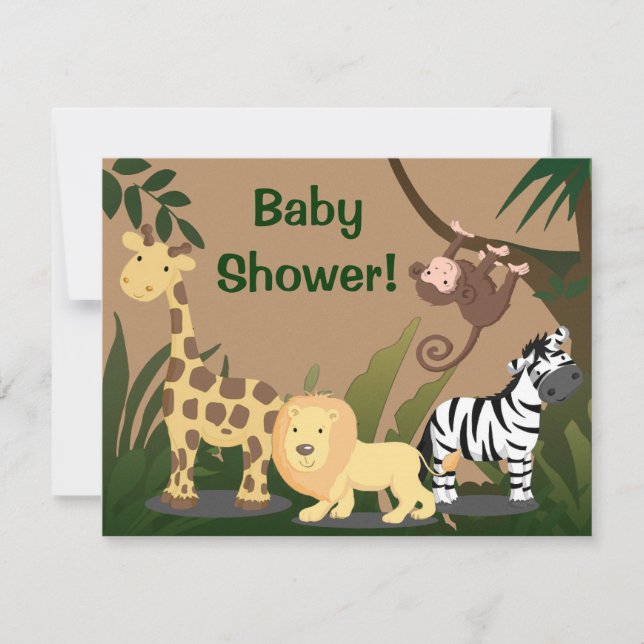 Soft Safari Baby Shower Invitation (Front)