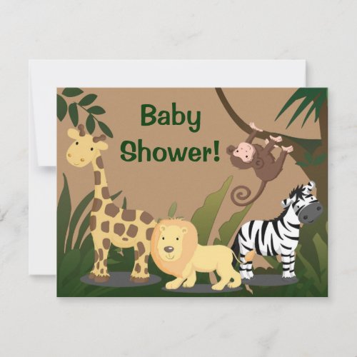Soft Safari Baby Shower Invitation