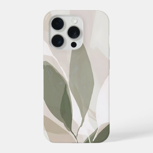 Soft Sage Botanical Abstract – Calm Modern Organic iPhone Case (Back)