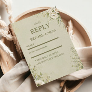 Soft Sage Botanical RSVP Card