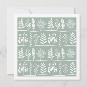 Soft Sage Botanical Silhouettes Botanic Rhythm Note Card