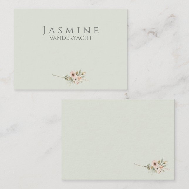 Soft Sage Botanical Wedding Place Cards (Front/Back)