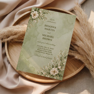 Soft Sage Floral Invitation