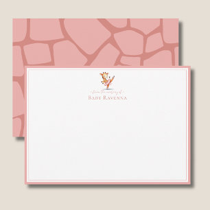 Soft Sage Gray Giraffe Skin New Baby Nursery Note Card