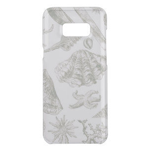 Soft Sage Gray Seashell Sketch Antique Nature Uncommon Samsung Galaxy S8+ Case