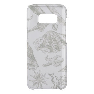Soft Sage Gray Seashell Sketch Antique Nature Uncommon Samsung Galaxy S8 Case
