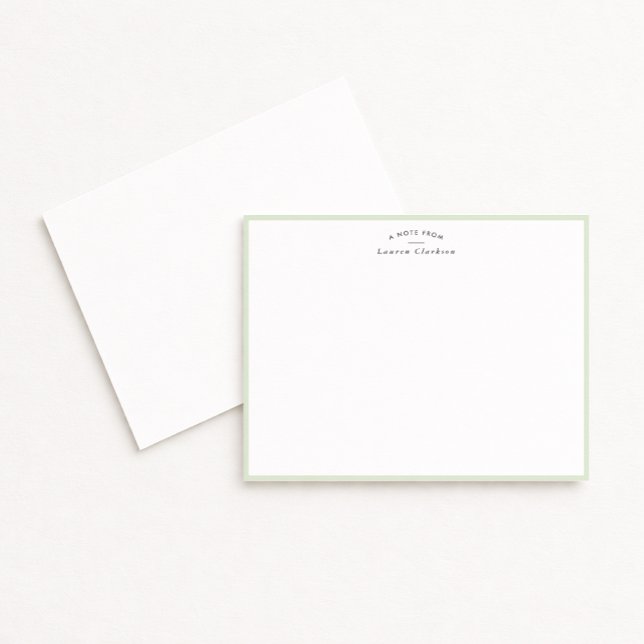 Soft Sage Green Border Personalized Note Card (Creator Uploaded)