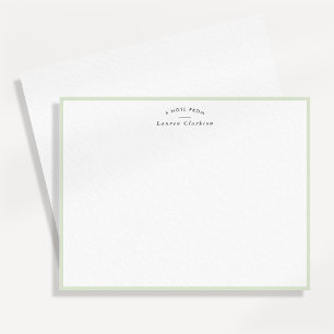 Soft Sage Green Border Personalized Note Card