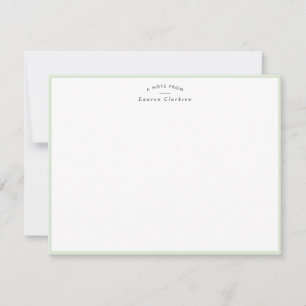 Soft Sage Green Border Personalized Note Card