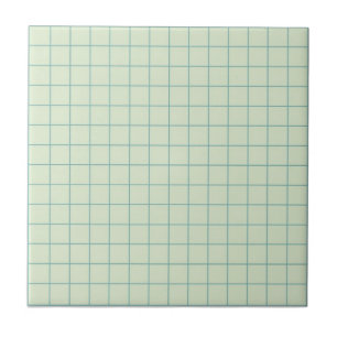 Soft Sage Green Checkered Pattern Retro Minimalist Ceramic Tile