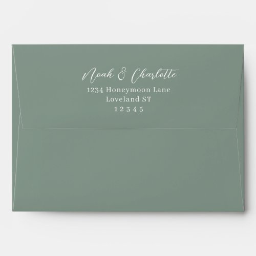 Soft Sage Green Earth Tones Wedding  Envelope