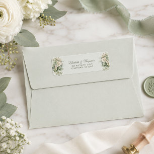 Soft Sage Green Floral Return Address Label
