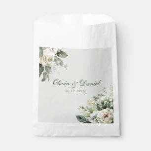Soft Sage Green Floral Wedding Favor Bag