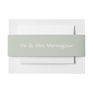 Soft Sage Green Invitation Belly Band