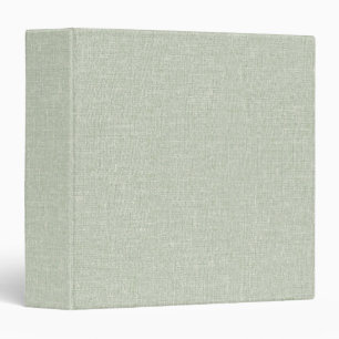 Soft Sage Green Linen Fabric Texture Blank 3 Ring Binder