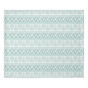 Soft Sage green Tribal Geometric Pattern Duvet Cover