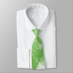 Soft Sage Green Watercolor Marble Pattern Neck Tie