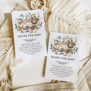 Soft Sage Green Woodland Animals Books for Baby Enclosure Card