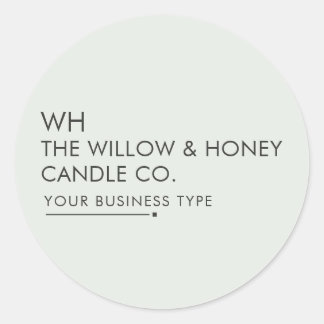 Soft Sage Minimalist Small Business Brand Logo Classic Round Sticker