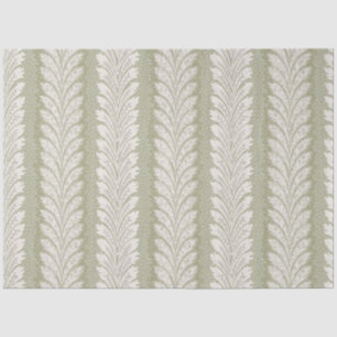 Soft Sage Plume Stripe, Cream Botanical Tissue Paper