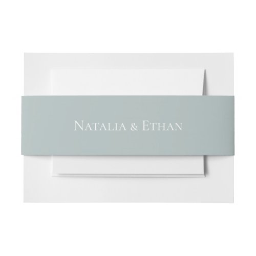 Soft Sage Simple Chic Wedding Invitation Belly Band