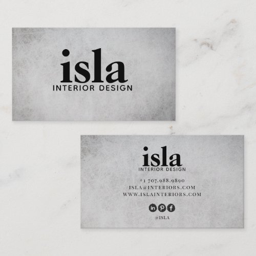 Soft Sage Texture Interior Designer Business Card