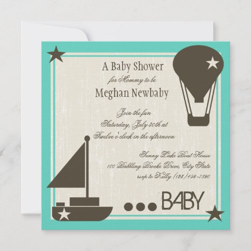Soft Sails Baby Shower Personalized Invite