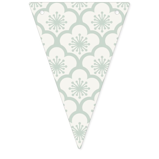 Soft Sakura Muted Sage - Neutral Bunting Flags (First Flag)