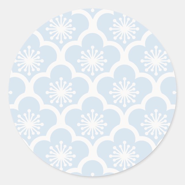 Soft Sakura Neutral - Powder Blue Classic Round Sticker (Front)