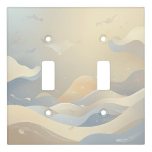 Soft Sand and Blue Coastal Dunes Abstract Light Switch Cover