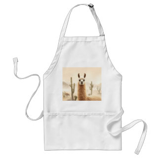 Soft Sand Llama with Cactus Flow Adult Apron