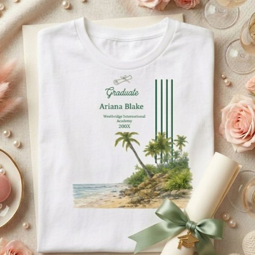 Soft Sea Aesthetic Modern Graduation Invitation T-Shirt
