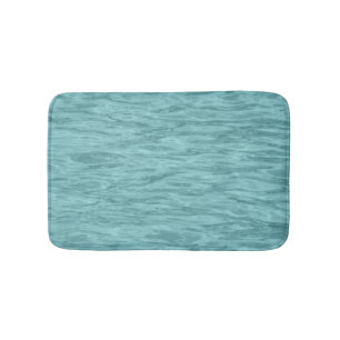 Soft Sea  Blue Teal Aqua Ocean Wave Abstract Bath Mat
