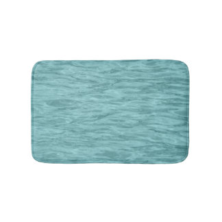 Soft Sea Blue Teal Aqua Ocean Wave Abstract Bath Mat