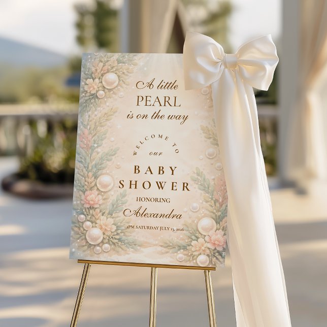 Soft Seaside Pearl Storybook Baby Shower Foam Board (Creator Uploaded)