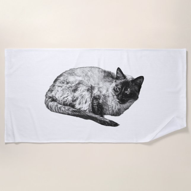 Soft season, shaded whiskers beach towel (Front)