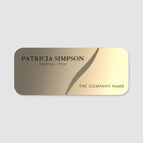  Soft Sepia Tones  Golden Brown Gradient Vintage Name Tag