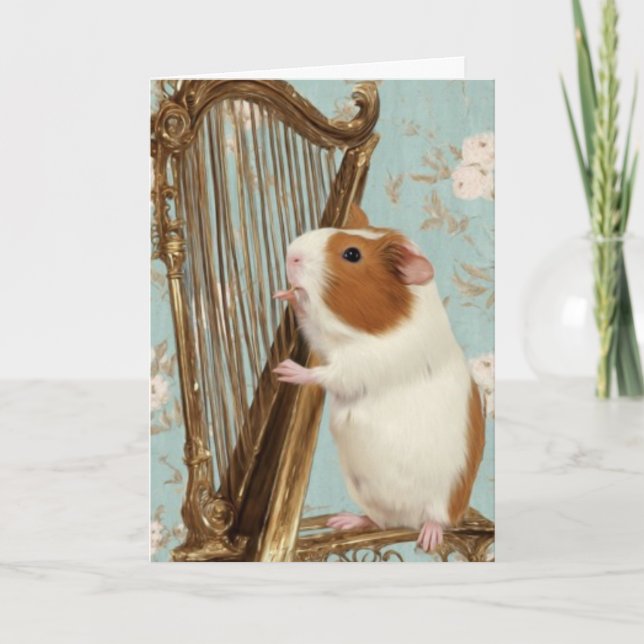 Soft Serenade – Guinea Pig Greeting Card (Front)