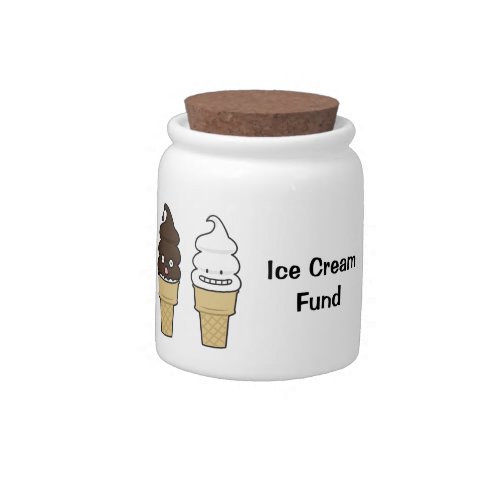 Soft Serve Ice Cream Cone wafer chocolate vanilla Candy Jar