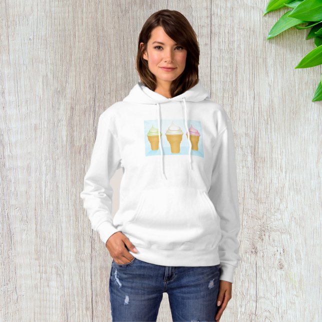 Soft Serve Ice Cream Cones Fun Summer Dessert  Hoodie (Creator Uploaded)