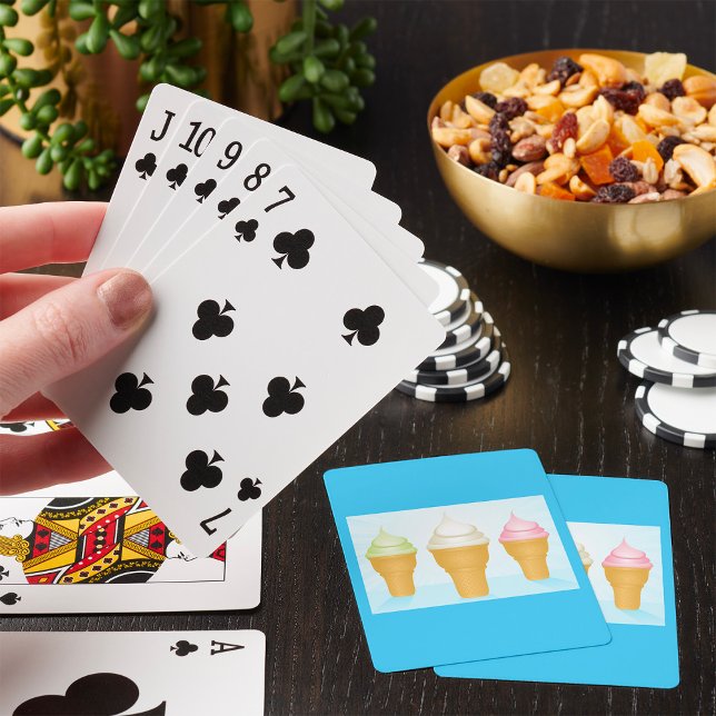 Soft Serve Ice Cream Cones Fun Summer Dessert  Poker Cards (Creator Uploaded)