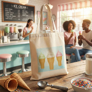Soft Serve Ice Cream Cones Fun Summer Dessert Tote Bag