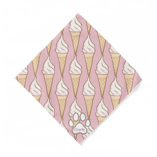 Soft Serve Ice Cream Custom Name Pet Bandana