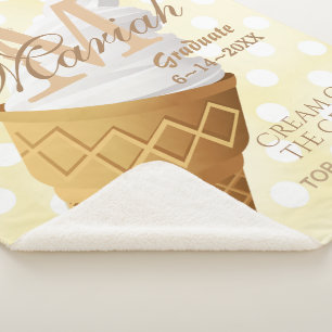 Soft Serve Vanilla Ice Cream Cone Sherpa Blanket