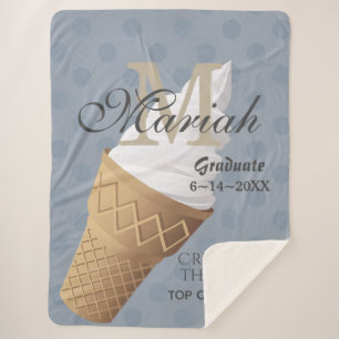 Soft Serve Vanilla Ice Cream Cone Sherpa Blanket